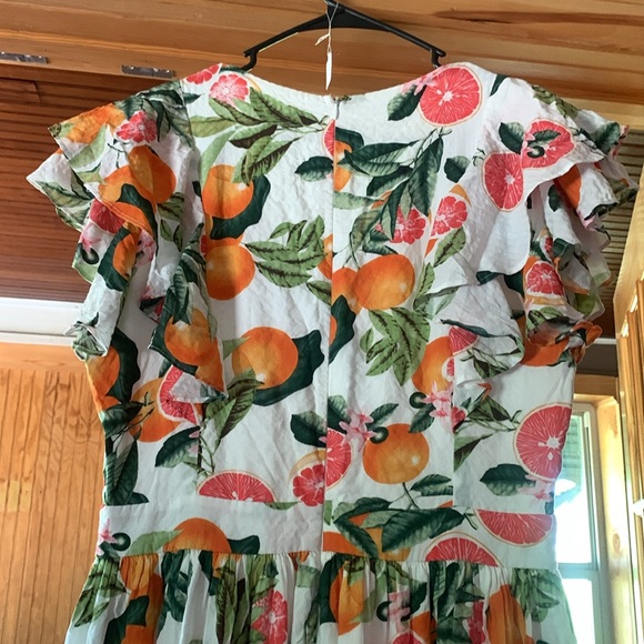 Women's Ivy City Co. Trixie Dress in Citrus Maxi Tiered A-line Size 10 - Picture 7 of 10